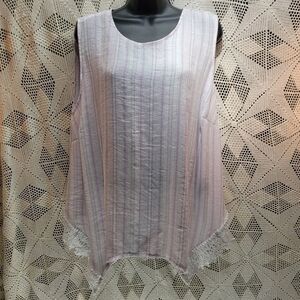 Zac & Rachel 1X purple and white tank with lace.